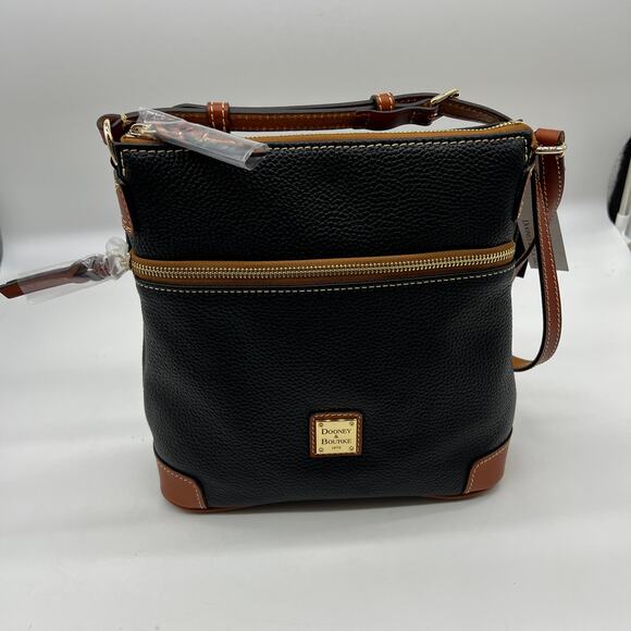 Dooney & Bourke Pebble Leather Crossbody Purse Black - Picture 3 of 13